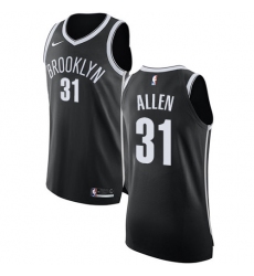 Youth Nike Brooklyn Nets #31 Jarrett Allen Authentic Black Road NBA Jersey - Icon Edition