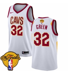 Men's Nike Cleveland Cavaliers #32 Jeff Green Authentic White 2018 NBA Finals Bound NBA Jersey - Association Edition