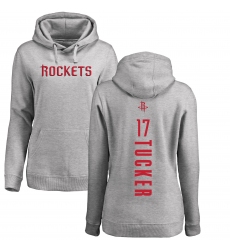 NBA Women's Nike Houston Rockets #17 PJ Tucker Ash Backer Pullover Hoodie