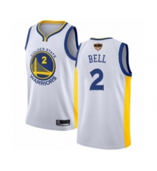 Men's Golden State Warriors #2 Jordan Bell Swingman White 2019 Basketball Finals Bound Basketball Jersey - Association Edition