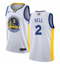 Youth Nike Golden State Warriors #2 Jordan Bell Authentic White Home 2018 NBA Finals Bound NBA Jersey - Association Edition