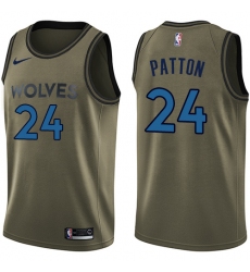 Men's Nike Minnesota Timberwolves #24 Justin Patton Swingman Green Salute to Service NBA Jersey