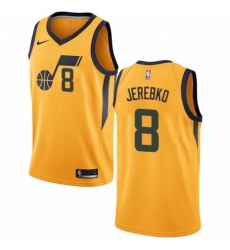 Men's Nike Utah Jazz #8 Jonas Jerebko Swingman Gold NBA Jersey Statement Edition