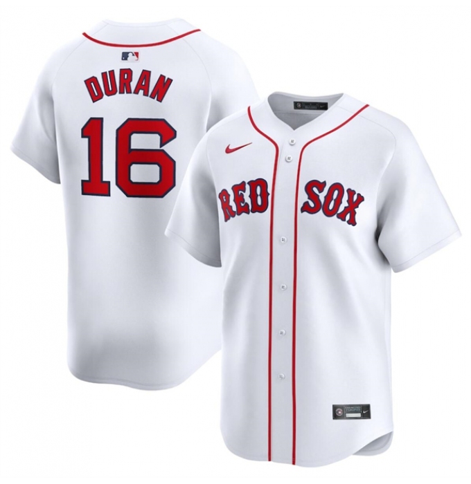 Men's Boston Red Sox #16 Jarren Duran White 2024 Home Limited Stitched Baseball Jersey