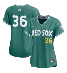 Women's Boston Red Sox #36 Triston Casas Green 2025 City Connect Limited Stitched Baseball Jersey(Run Small)