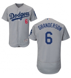 Men's Majestic Los Angeles Dodgers #6 Curtis Granderson Gray Alternate Flex Base Authentic Collection MLB Jersey