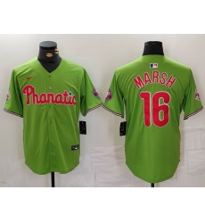 Men's Philadelphia Phillies #16 Brandon Marsh Green With Stitched Cool Base Nike Jersey