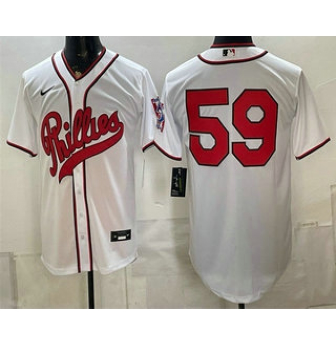 Men's Philadelphia Phillies #59 Jhoan Duran White 2026 Field of Dreams Stadium Stitched Jersey