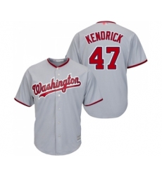 Men's Washington Nationals #47 Howie Kendrick Replica Grey Road Cool Base Baseball Jersey