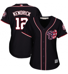 Women's Majestic Washington Nationals #12 Howie Kendrick Replica Red Alternate 1 Cool Base MLB Jersey