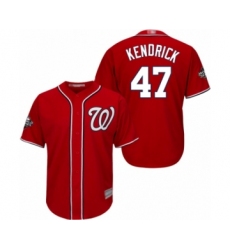 Youth Washington Nationals #47 Howie Kendrick Authentic Red Alternate 1 Cool Base 2019 World Series Bound Baseball Jersey