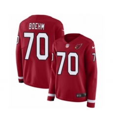 Women's Nike Arizona Cardinals #70 Evan Boehm Limited Red Therma Long Sleeve NFL Jersey