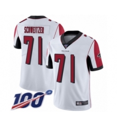 Men's Atlanta Falcons #71 Wes Schweitzer White Vapor Untouchable Limited Player 100th Season Football Jersey