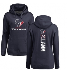 NFL Women's Nike Houston Texans #74 Kendall Lamm Navy Blue Backer Pullover Hoodie