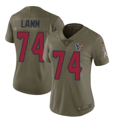 Women's Nike Houston Texans #74 Kendall Lamm Limited Olive 2017 Salute to Service NFL Jersey