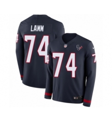 Youth Nike Houston Texans #74 Kendall Lamm Limited Navy Blue Therma Long Sleeve NFL Jersey
