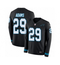 Youth Nike Carolina Panthers #29 Mike Adams Limited Black Therma Long Sleeve NFL Jersey