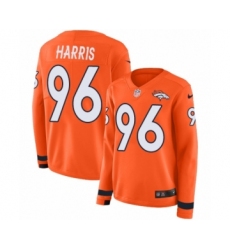 Women's Nike Denver Broncos #96 Shelby Harris Limited Orange Therma Long Sleeve NFL Jersey