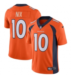 Men's Denver Broncos #10 Bo Nix Orange 2024 Draft Vapor Limited Football Stitched Jersey