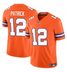 Men's Denver Broncos #12 Tim Patrick Orange F.U.S.E. Mile High Collection 1977 Throwback Vapor Limited Football Stitched Jersey