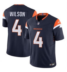 Men's Denver Broncos #4 Zach Wilson Navy 2024 F.U.S.E. AlternateVapor Limited Football Stitched Jersey