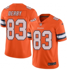 Men's Nike Denver Broncos #83 A.J. Derby Limited Orange Rush Vapor Untouchable NFL Jersey