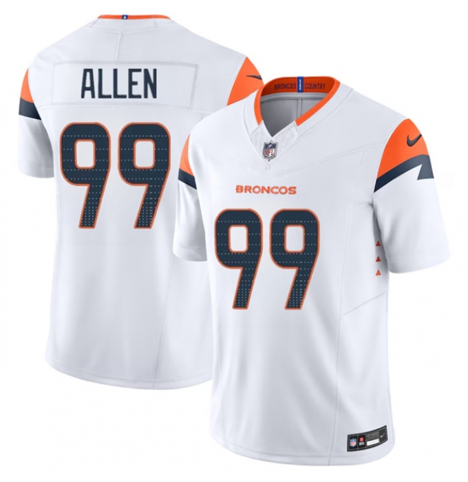 Youth Denver Broncos #99 Zach Allen White 2024 F.U.S.E. Vapor Limited Football Stitched Jersey