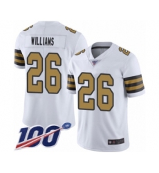 Youth New Orleans Saints #26 P.J. Williams Limited White Rush Vapor Untouchable 100th Season Football Jersey