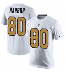 Nike New Orleans Saints #80 Clay Harbor White Rush Pride Name & Number T-Shirt