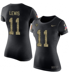 Women's Nike New Orleans Saints #11 Tommylee Lewis Black Camo Salute to Service T-Shirt