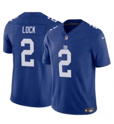 Men's New York Giants #2 Drew Lock Blue 2023 F.U.S.E. Vapor Untouchable Limited Football Stitched Jersey