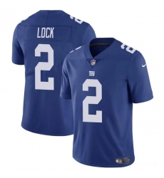 Men's New York Giants #2 Drew Lock Blue Vapor Untouchable Limited Football Stitched Jersey