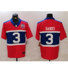 Men's New York Giants #3 Deonte Banks Century Red 100TH Season Commemorative Limited Football Stitched Jersey