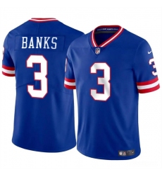 Men's New York Giants #3 Deonte Banks Royal Throwback Vapor Untouchable Limited Football Stitched Jersey