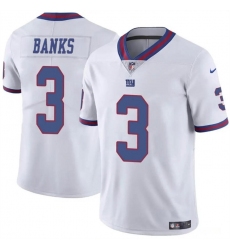 Men's New York Giants #3 Deonte Banks White Limited Football Stitched Jersey