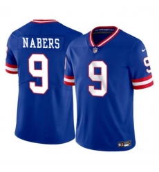 Men's New York Giants #9 Malik Nabers Royal 2024 Draft Vapor Untouchable Throwback Limited Football Stitched Jersey