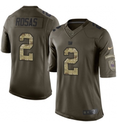 Men's Nike New York Giants #2 Aldrick Rosas Elite Green Salute to Service NFL Jersey