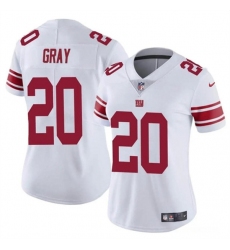 Women's New York Giants #20 Eric Gray White Vapor Stitched Jersey(Run Small)