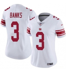 Women's New York Giants #3 Deonte Banks White Vapor Stitched Jersey