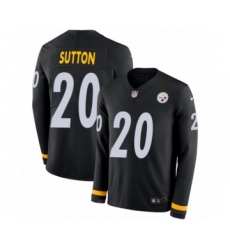 Youth Nike Pittsburgh Steelers #20 Cameron Sutton Limited Black Therma Long Sleeve NFL Jersey