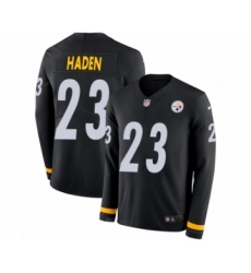 Men's Nike Pittsburgh Steelers #23 Joe Haden Limited Black Therma Long Sleeve NFL Jersey