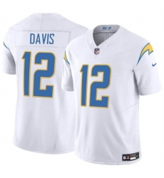 Men's Los Angeles Chargers #12 Derius Davis White 2024 F.U.S.E. Vapor Limited Football Stitched Jersey