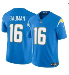 Men's Los Angeles Chargers #16 Casey Bauman Blue 2024 F.U.S.E. Vapor Limited Football Stitched Jersey