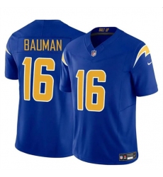 Men's Los Angeles Chargers #16 Casey Bauman Royal 2024 F.U.S.E. Vapor Limited Football Stitched Jersey