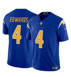 Men's Los Angeles Chargers #4 Gus Edwards Royal 2024 F.U.S.E. Vapor Limited Football Stitched Jersey