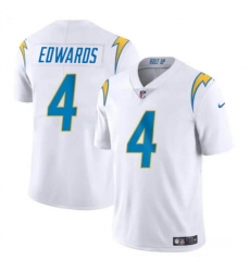 Men's Los Angeles Chargers #4 Gus Edwards White Vapor Limited Football Stitched Jersey