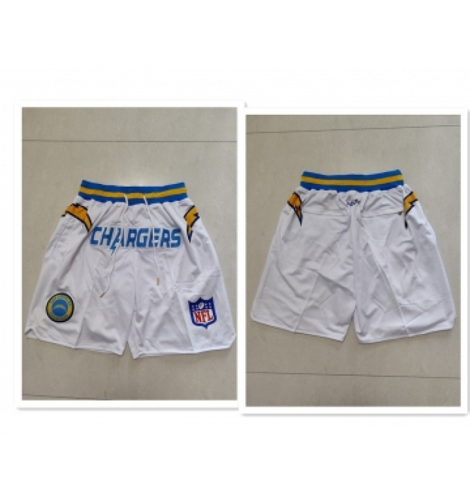 Men's Los Angeles Chargers White Just Don Swingman Shorts