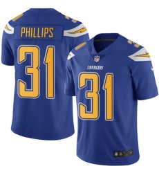 Men's Nike Los Angeles Chargers #31 Adrian Phillips Elite Electric Blue Rush Vapor Untouchable NFL Jersey