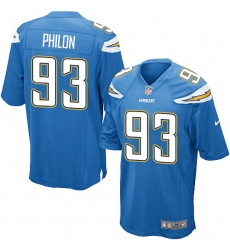 Men's Nike Los Angeles Chargers #93 Darius Philon Game Electric Blue Alternate NFL Jer