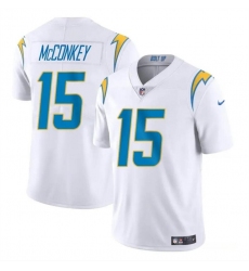 Youth Los Angeles Chargers #15 Ladd McConkey White 2024 Draft Vapor Limited Football Stitched Jersey